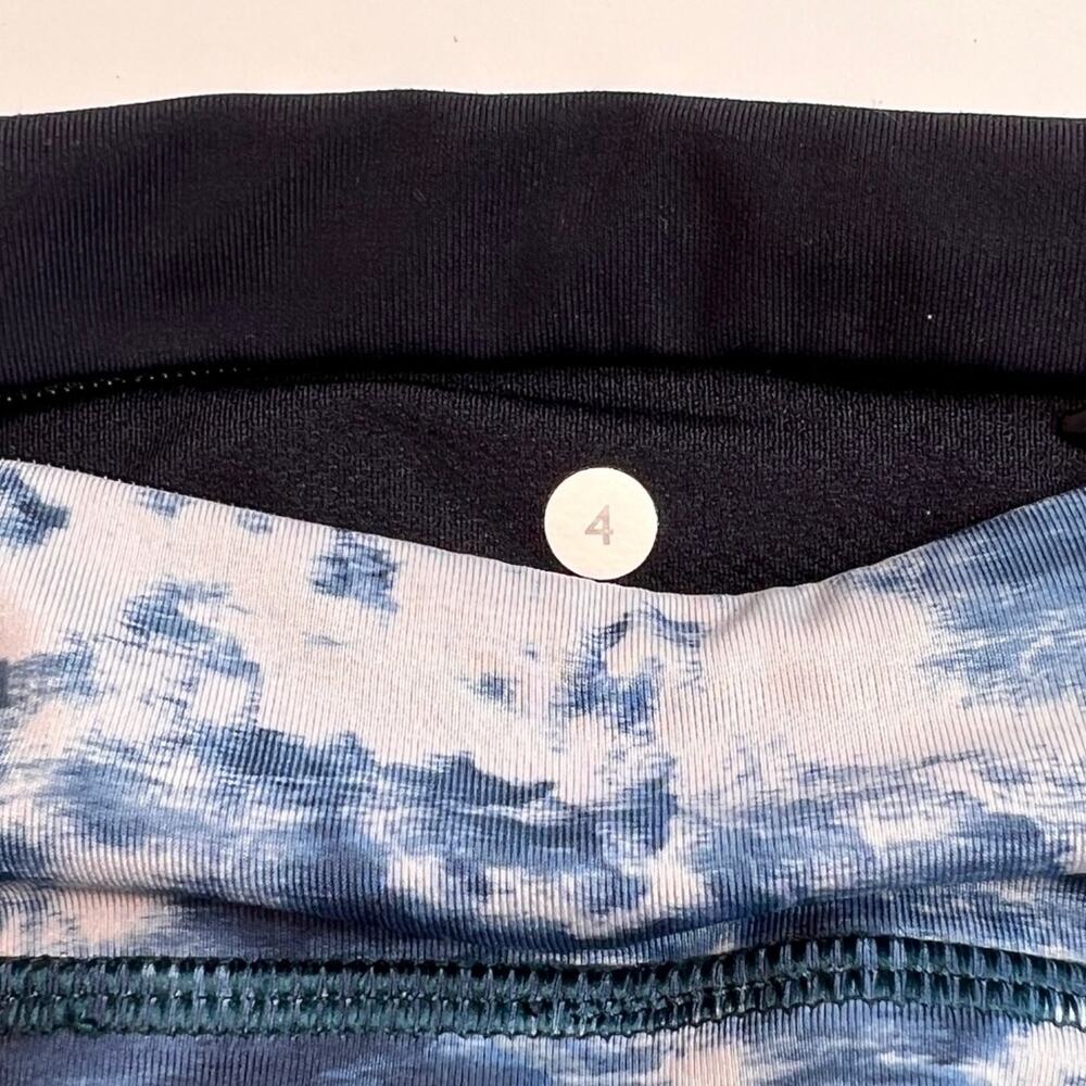 LULULEMON SPEED TIGHT lll SEA SIDE SILVER FOX ALBERTA LAKE NAVAL BLUE Sz 4 - Picture 4 of 6